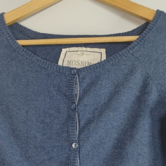 Mossimo Supply Co. Blue Sweater Cardigan Crop Top 100% Cotton Size XS-Casual - Picture 5 of 8